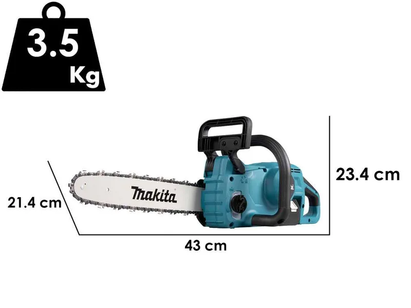Makita DUC357Z - Tronçonneuse électrique à batterie - 18 V 5 Ah - Guide de 35 cm