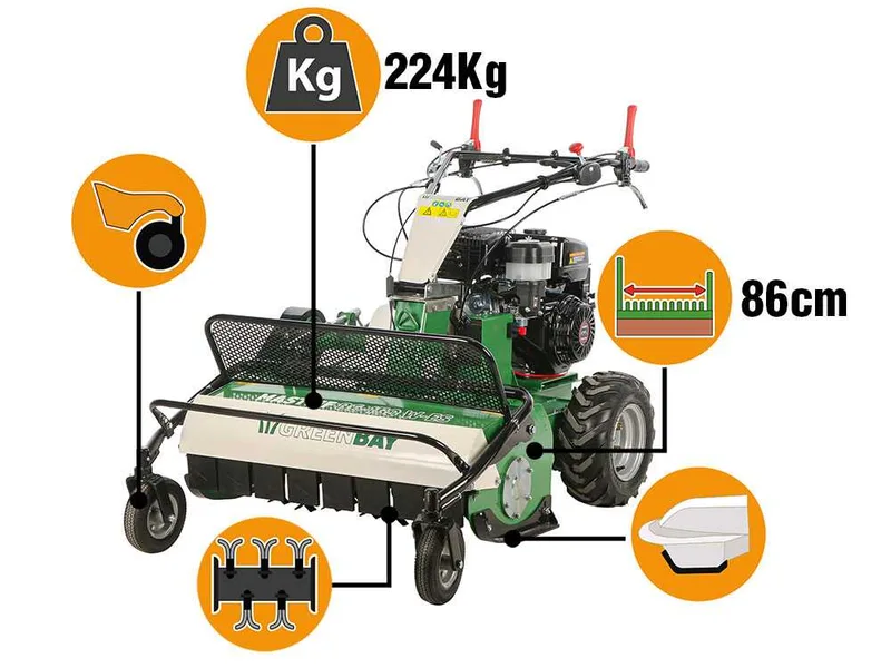 GreenBay MASTIFF 86-150 W-ES - Tondeuse débroussailleuse professionnelle à couteaux - Loncin G420FD