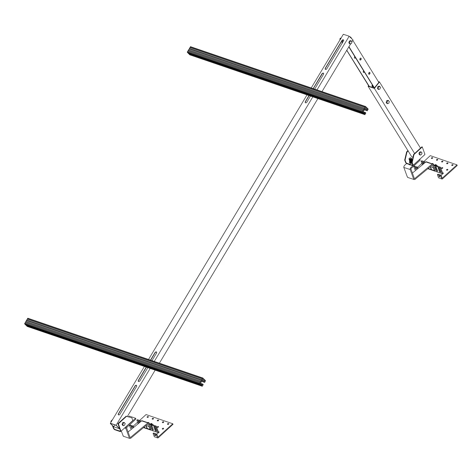 Sunex Standard Kit d'extension pour toit incliné 10-25 degrés pour 1 collecteur solaire Basicx 2.0