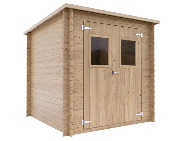 Alce Gallipoli 198x198 - Abri de jardin en bois - Avec fenêtre avant - 204x205x197 cm