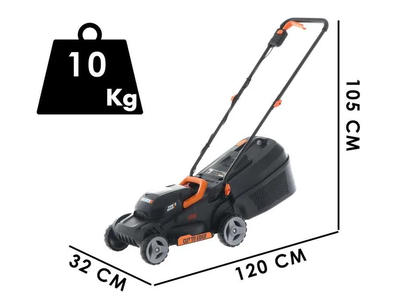 Worx WG730E - Tondeuse à gazon à batterie - 20V/4Ah - Coupe 30 cm