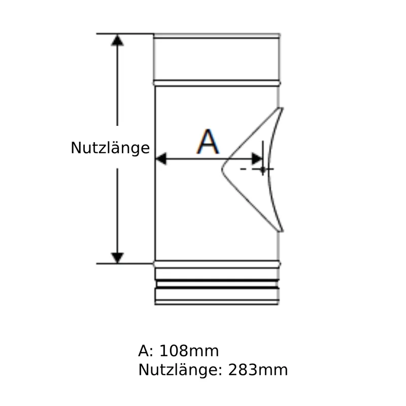 Schiedel PRIMA PLUS Té 90° Ø113 mm pour raccordement emboîté simple paroi mat