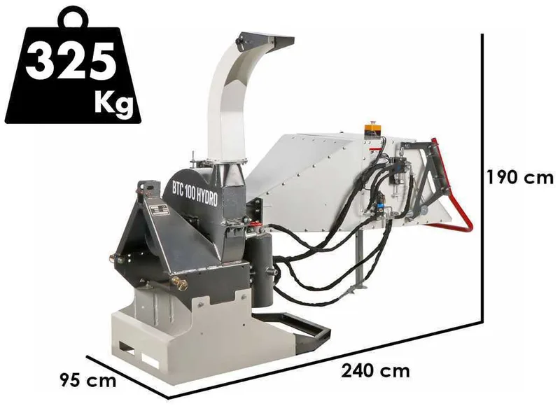 BlackStone BTC 100 HYDRO - Broyeur à tracteur - Avec rouleaux d'entraînement à commande hydraulique