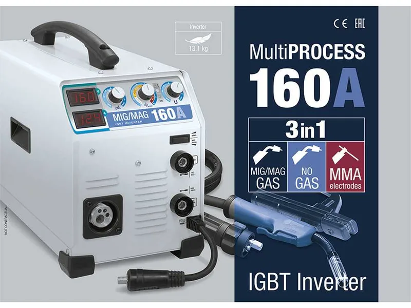 Gys Easymig 160 - Poste à souder Inverter (mig/mag : gaz, sans gaz et mma) - à courant continu (DC)