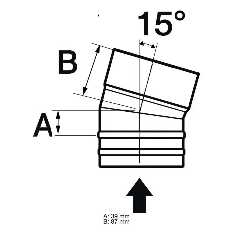 Schiedel PRIMA PLUS coude 15° Ø130 mm simple paroi mat