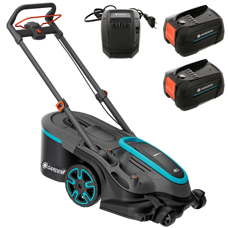 Gardena PowerMax Duo 46/36V P4A - Tondeuse à gazon à batterie - 2x18V 4Ah - Largeur de coupe 46 cm