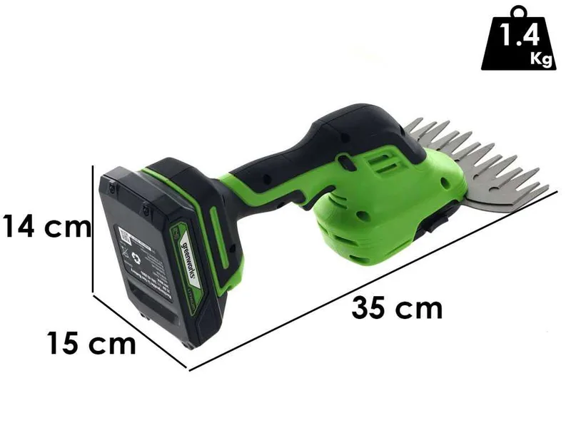 GREENWORKS G24SHT - Cisaille à gazon à batterie - Sculpte-haie - 24V 2Ah