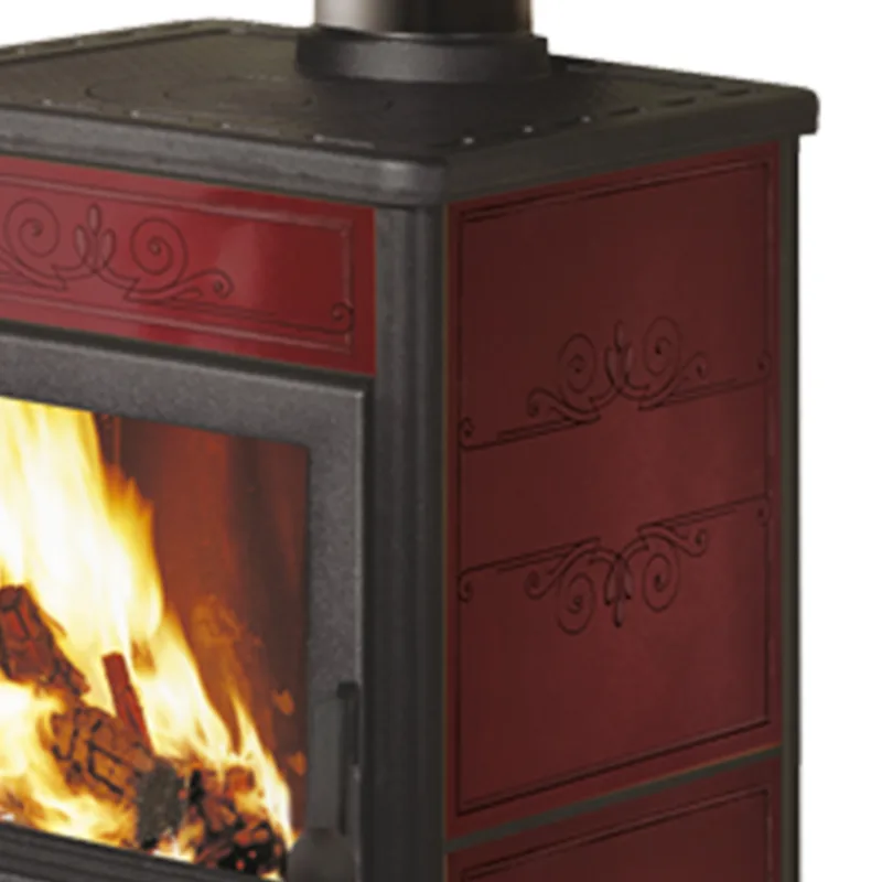 EK63 Fancy Evo Poêle à bois céramique bordeaux