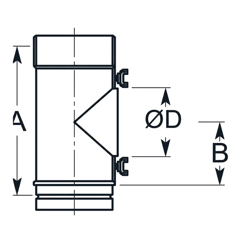 Schiedel Té PPL 90° Ø 250 mm pour raccord Ø 180 mm