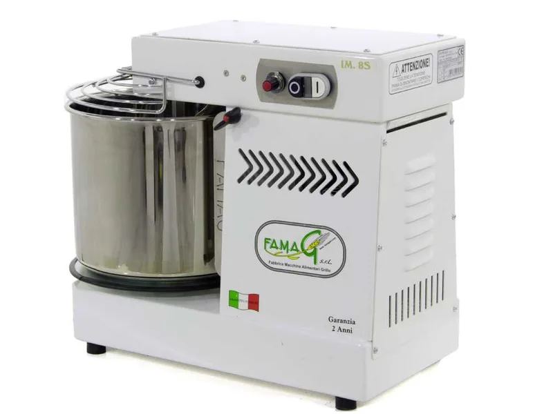 Pétrin à spirale Famag IM 8-S monophasé à 10 vitesses - Tête basculante - 8 KG