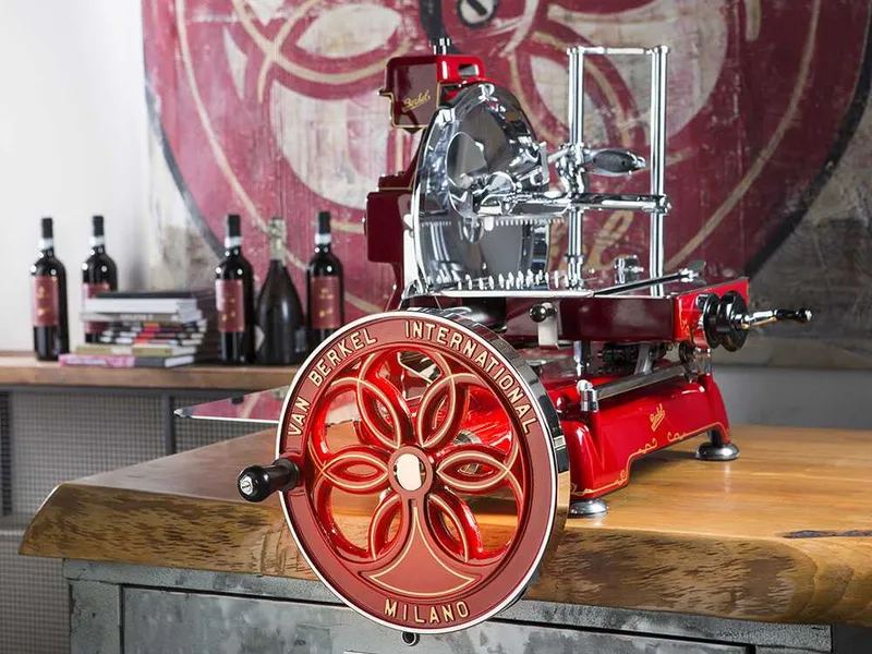 Berkel B114 - Trancheuse à volant - Lame en acier au chrome de 320 mm - Rouge