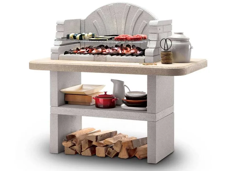 Palazzetti St. Tropez - Barbecue à bois et charbon en maçonnerie