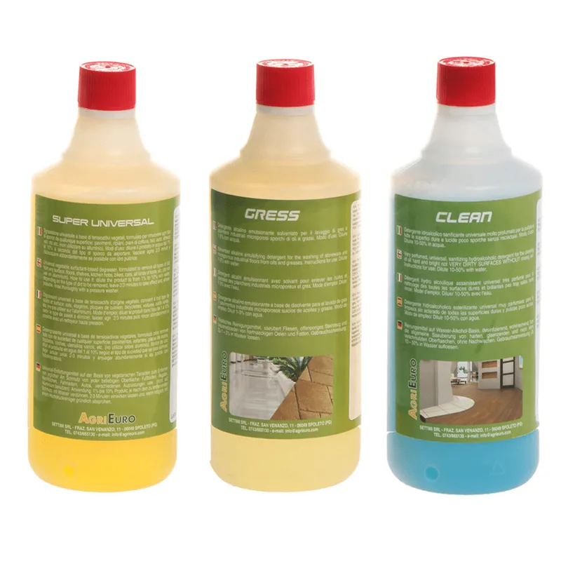 Kit 3 détergents professionnels - spécifiques pour nettoyer les intérieurs et les extérieurs - 3 flacons de 1 L