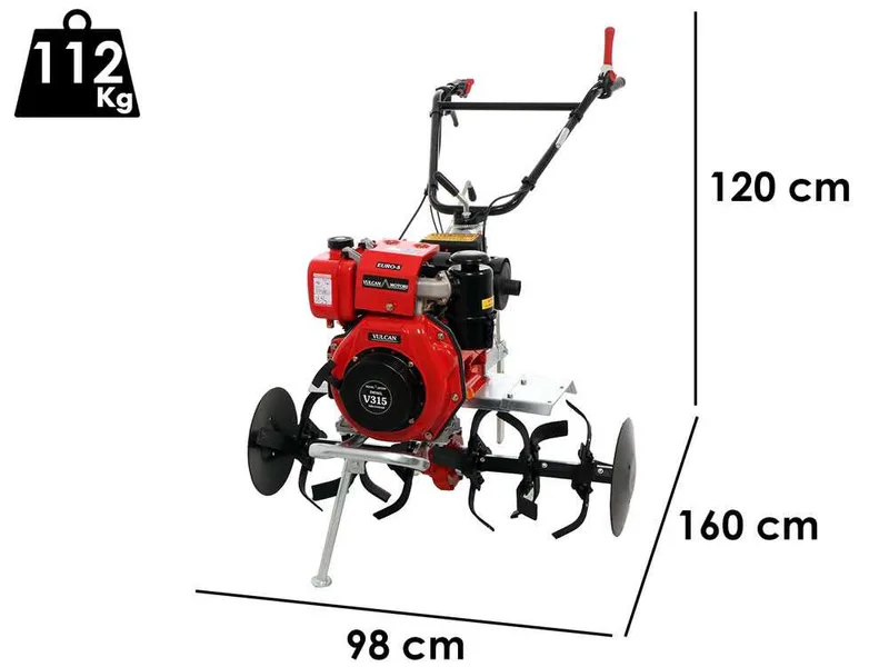 Diesse DS94 - Motobineuse diesel 7 CV - Moteur Vulcan 296 cm3