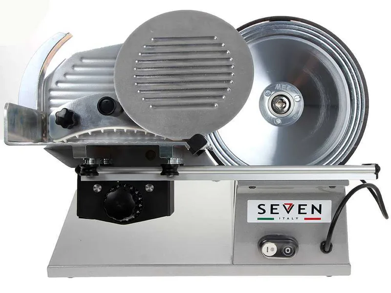 Seven Italy PS 250 PRO Silver - Trancheuse avec lame de 250 mm - affûteur compris - 180 Watts