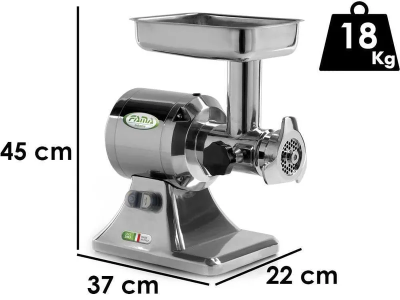 Fama TS12 - Hachoir à viande électrique - Groupe de hachage en acier inox - 400V