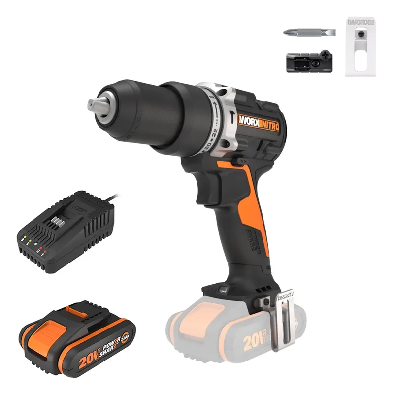 Worx Nitro WX352 - Perceuse-visseuse à percussion à batterie - 20V/2Ah