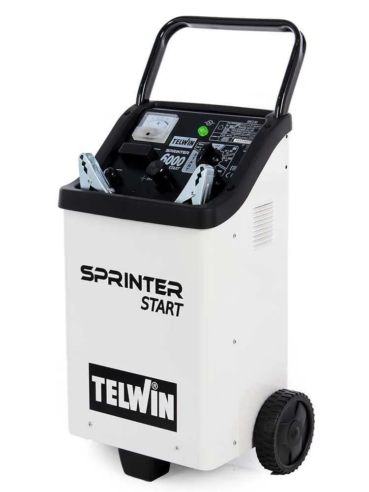 Telwin Sprinter 6000 Start - Chargeur de voiture et démarreur - batteries 12/24V, 20 à 1550Ah