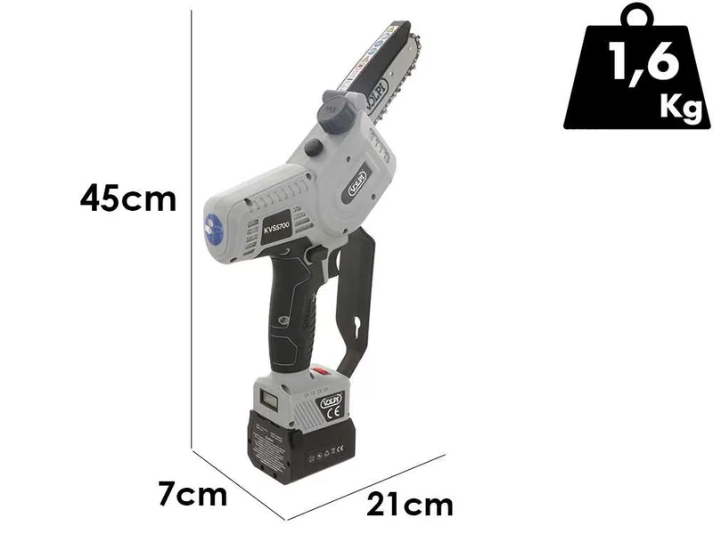 Volpi KVS5700 - Élagueuse à batterie manuelle - 2x21.6V 2.5Ah