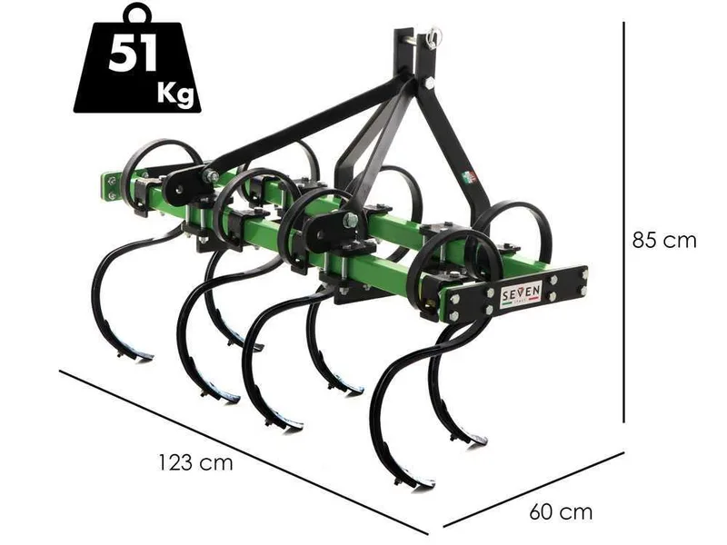 Seven Italy Vibropac 120 - Vibroculteur - 7 dents - Largeur de travail 120 cm