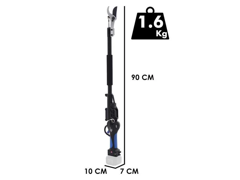 VESCO X37AF - Sécateur électrique à batterie sur perche - 90 cm - Diamètre de coupe 37 mm