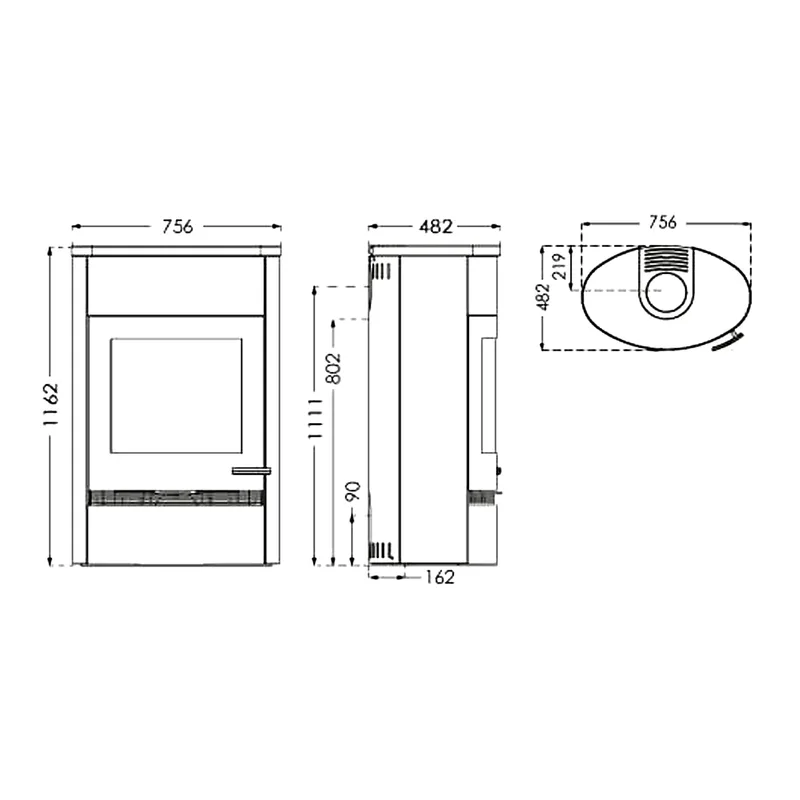TermaTech TT22HST Poêle à bois Acier Noir