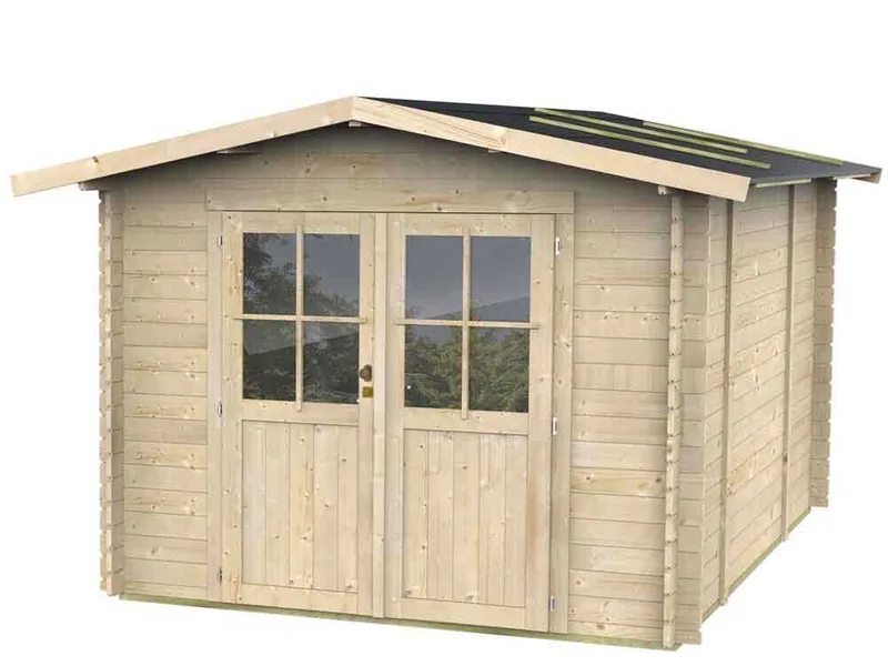Alce Opera 254x276 - Abri de jardin en bois - Avec fenêtres et porte à double battant - 254x276x218 cm