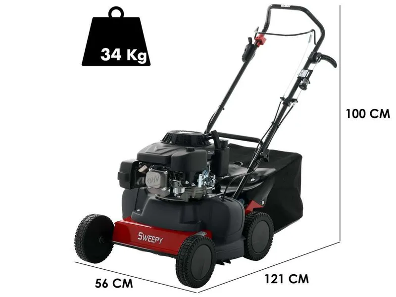 Balayeuse thermique Eurosystem SWEEPY avec moteur Loncin 196 OHV - avec bac de ramassage