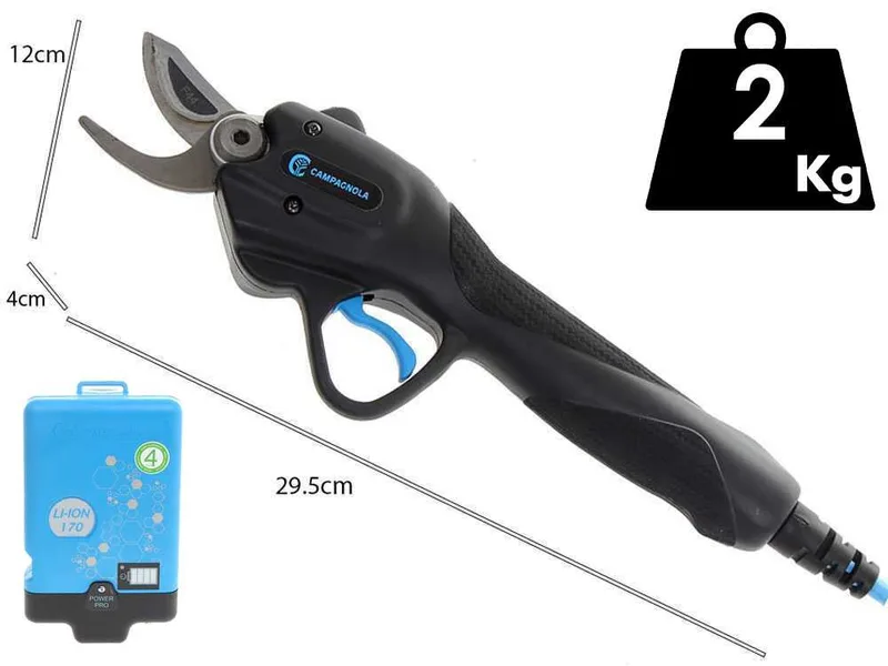 Sécateur électrique de taille Campagnola Pony PRO, à batterie - Power Kit 170 Evo - Diamètre de coupe 25 mm