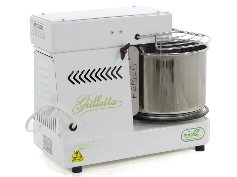 Pétrin à spirale Famag Grilletta IM 5-S monophasé à 10 vitesses - Tête basculante - 5KG