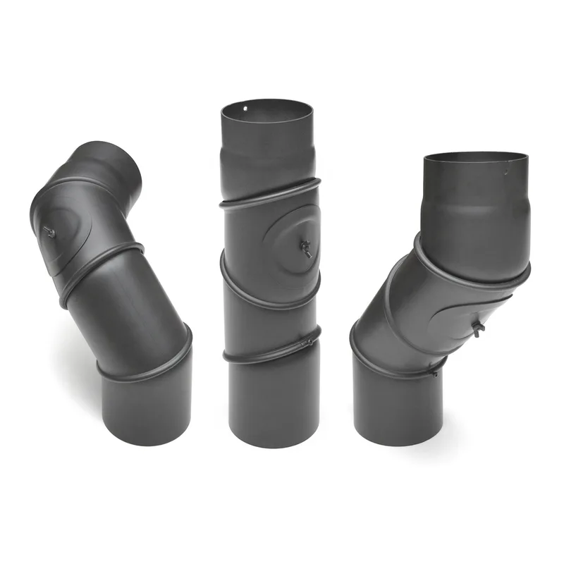 Raik Basic coude multiple 120mm gris fonte avec porte – 4 pièces pour tuyau de fumée / conduit de fumée