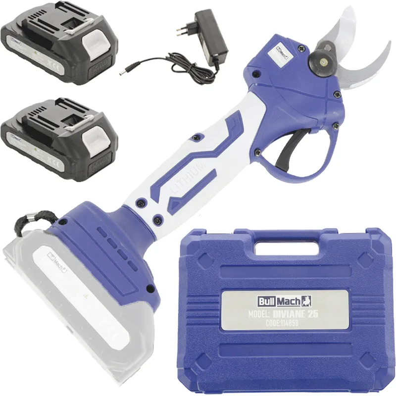 BullMach DIVIANE 25 - Sécateur électrique à batterie - 2x21V 2Ah - Diamètre de coupe 25 mm