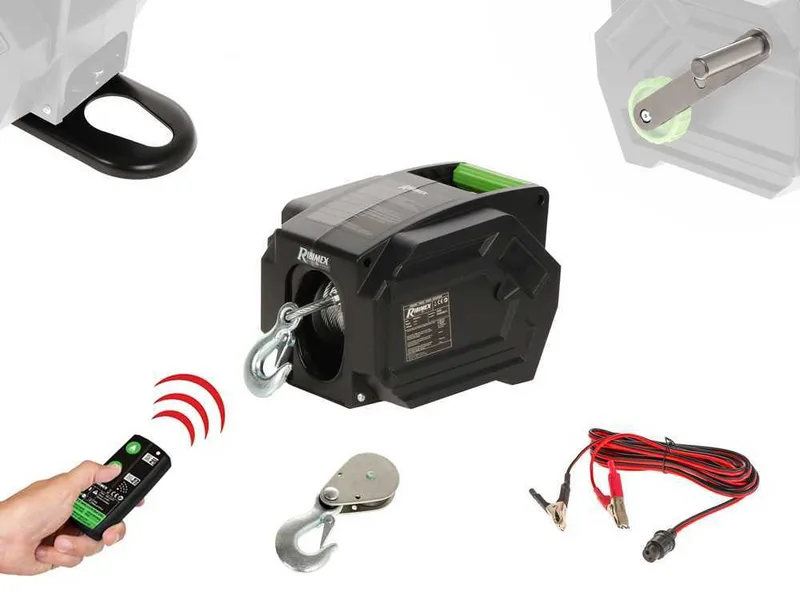 Ribimex PE12V/T1 - Treuil électrique à batterie 12 V - Avec télécommande