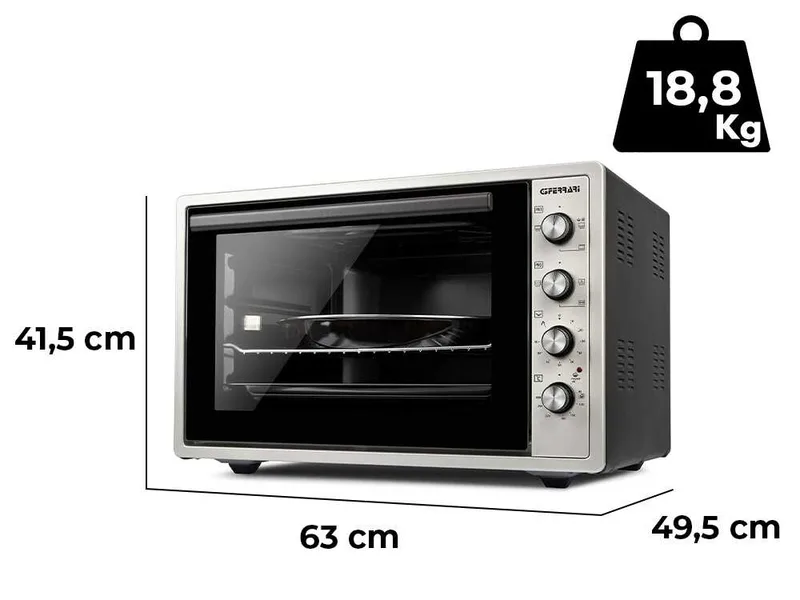 G3 Ferrari Rostò - Four électrique ventilé avec tournebroche - 58L 1800W