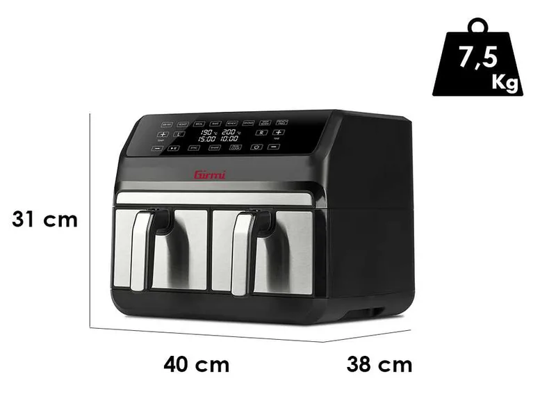 Girmi FG22 Ecofrit Bis - Friteuse sans huile numérique avec bac double