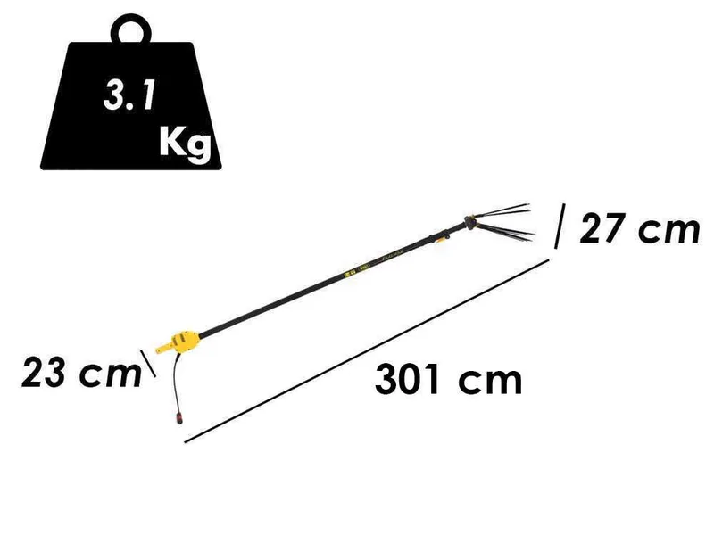 Lisam Swing - Peigne vibreur électrique à batterie dorsale 12V 56 Ah - Perche télescopique 220/300 cm