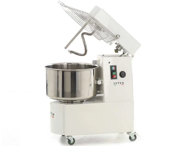Pétrin à spirale professionnel Seven Italy GHR 40 - 230 V - Avec roues et Minuterie