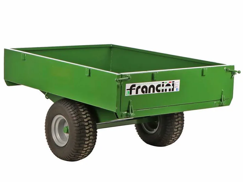 Francini FQ4 - Remorque en acier pour tracteur tondeuse - 120x90(h 25 cm)