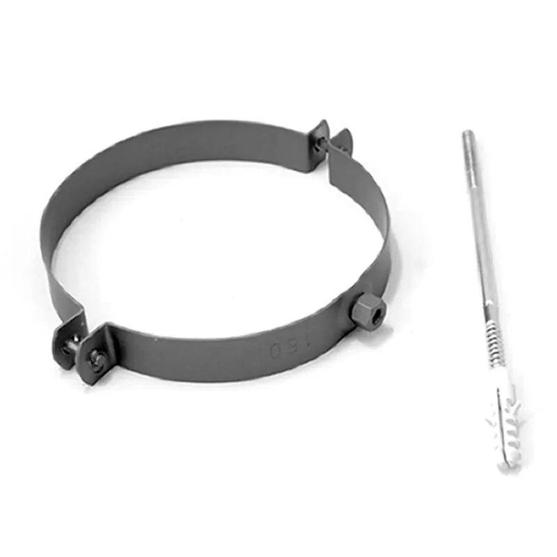 Raik Basic collier de serrage 130mm gris fonte pour tuyau de fumée / conduit de fumée