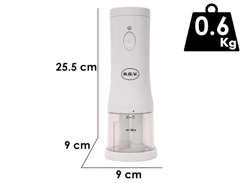 RGV Cheesy Blanche - Râpe électrique de table sans fil - 30 W