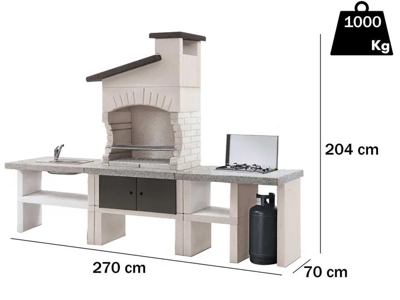 Palazzetti Guanaco 2 - Cuisine d'extérieur en maçonnerie