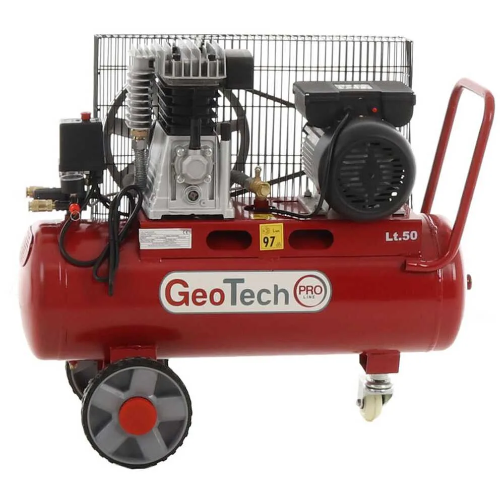 GeoTech Pro BACP50-8-2 - Compresseur d'air électrique à courroie - Moteur 2 CV - 50 litres - puissance 8 bars