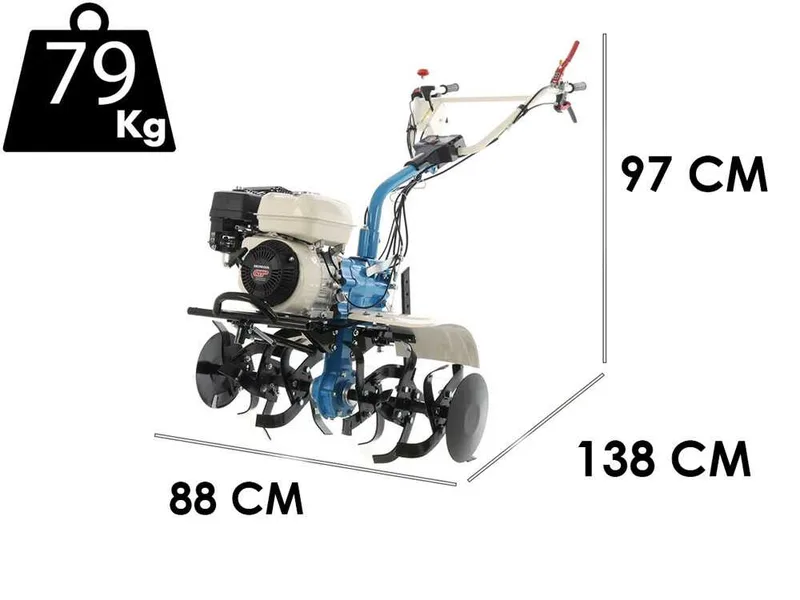 AGT 7500 - Motobineuse à essence 6,5 CV - Honda GP200 de 196 cm3 - vitesses avant 2+1 arrière