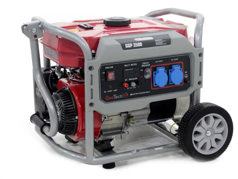 GeoTech Pro GGP 3500 - Groupe électrogène sur chariot avec AVR 3 kW - Continue 2.8 kw Monophasé