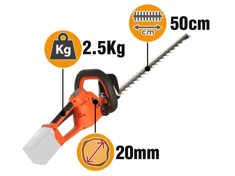 Stocker 632 - Taille-haie à batterie - Lamier de 50 cm