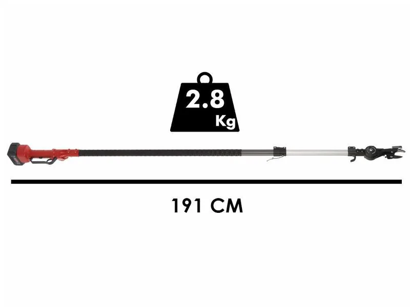 Archman Helium+ - Échenilloir à batterie - Perche 191 - 292 cm - 4Ah 21V - Diamètre de coupe 35 mm