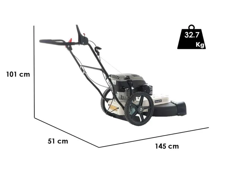 BlackStone WGT 56-173 - Débroussailleuse à roues à essence 4 temps à poussée manuelle