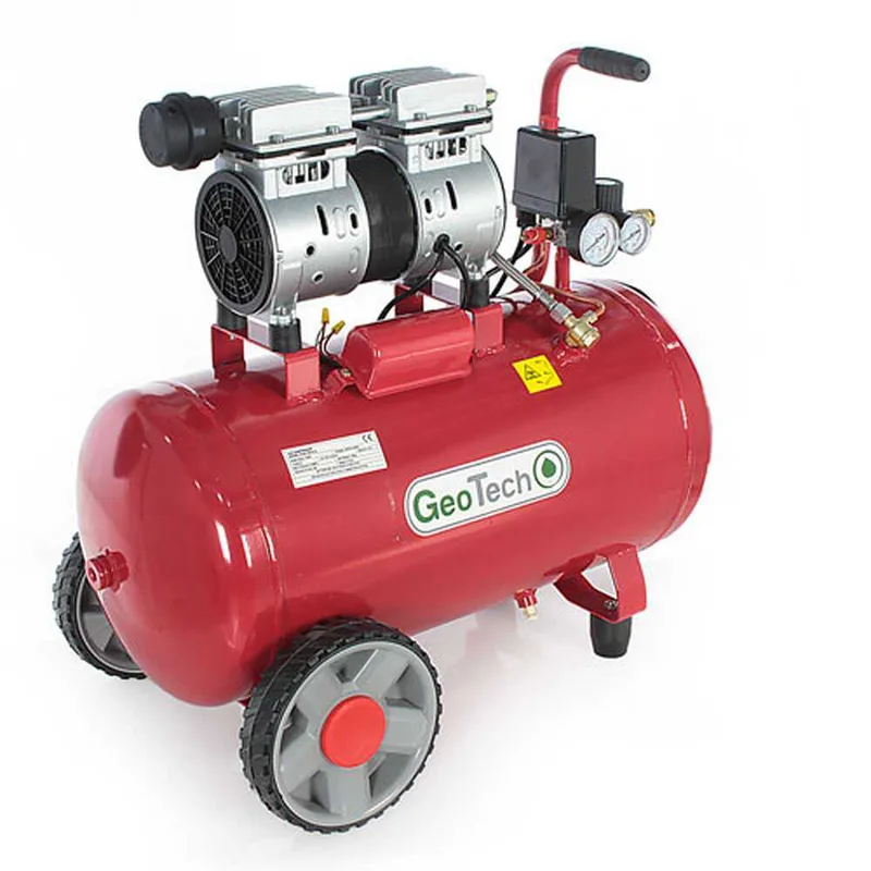 GeoTech S-AC 50.8.10 - Compresseur d'air électrique silencieux 50 L oilless - Moteur 1 CV