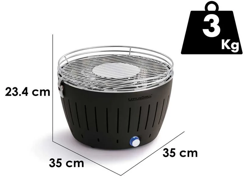 LotusGrill LG G34 U - Barbecue portable d'extérieur - Coque anthracite