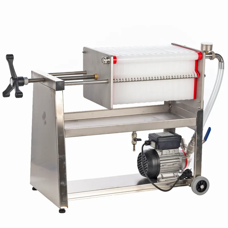 Enotecnica Pillan F30 - Filtre à plaques pour vin sur chariot - Châssis INOX et pompe NOVAX
